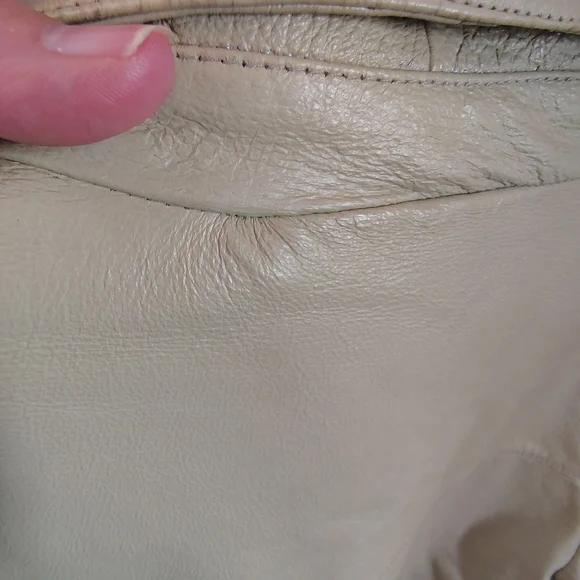 Vintage Cream Leather EXIT USAJacket for Men